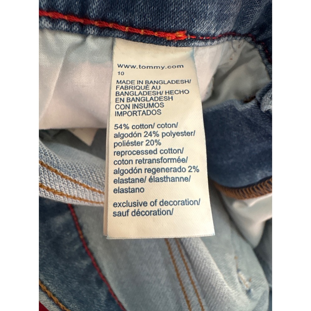 Tommy Jeans Womens Ultra High Rise Legging Skinny Blue Glitter Logo Jeans Siz 10 - Picture 4 of 7